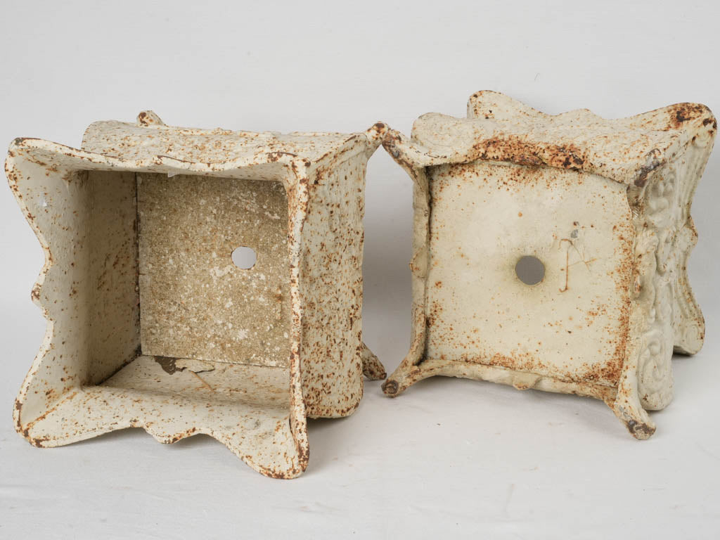 Classic weathered iron planters