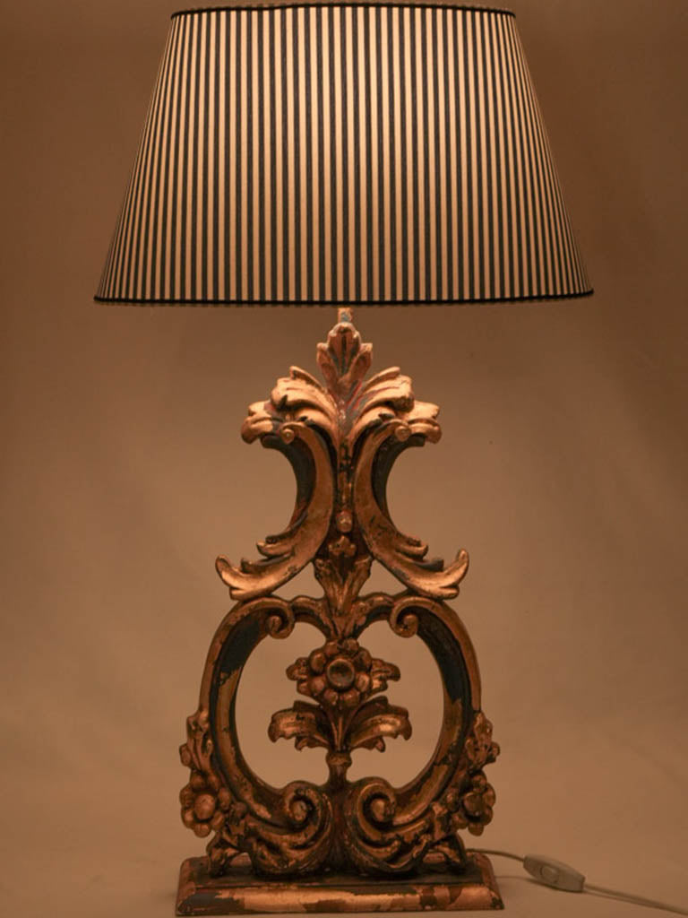 Italian crafted gessoed wood lamp