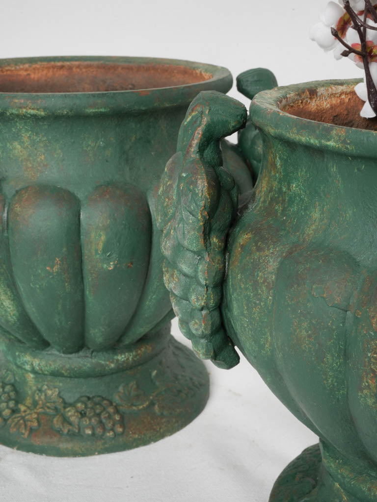 Rustic vine motif garden planters