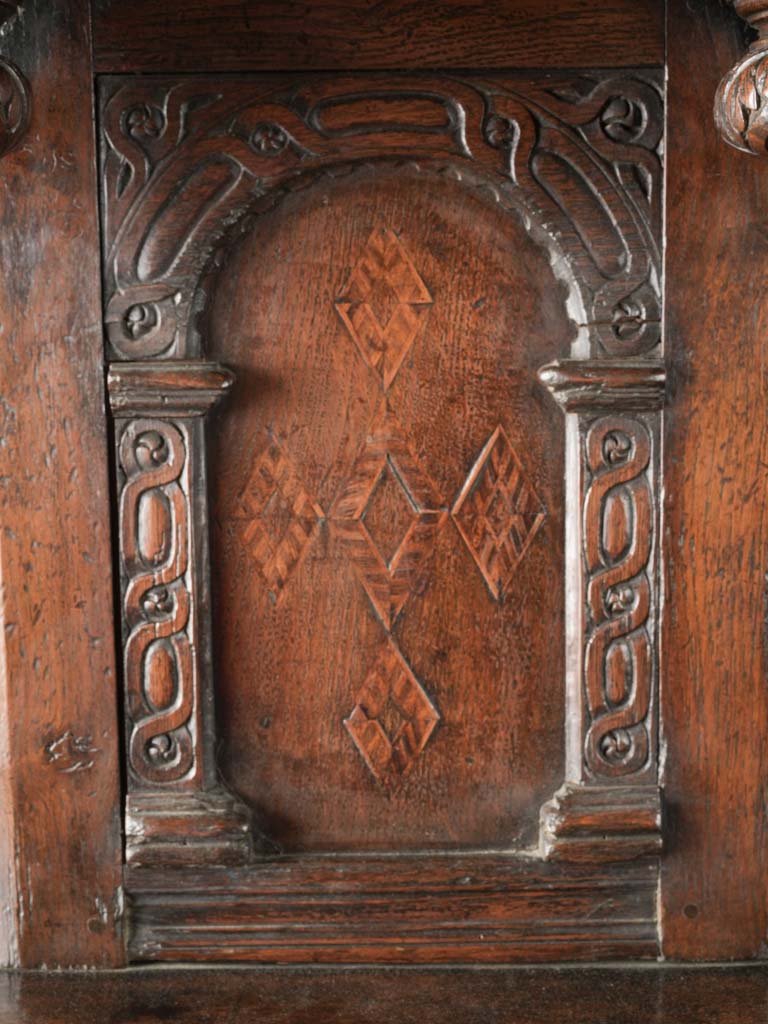Museum-quality Renaissance marquetry carved dresser