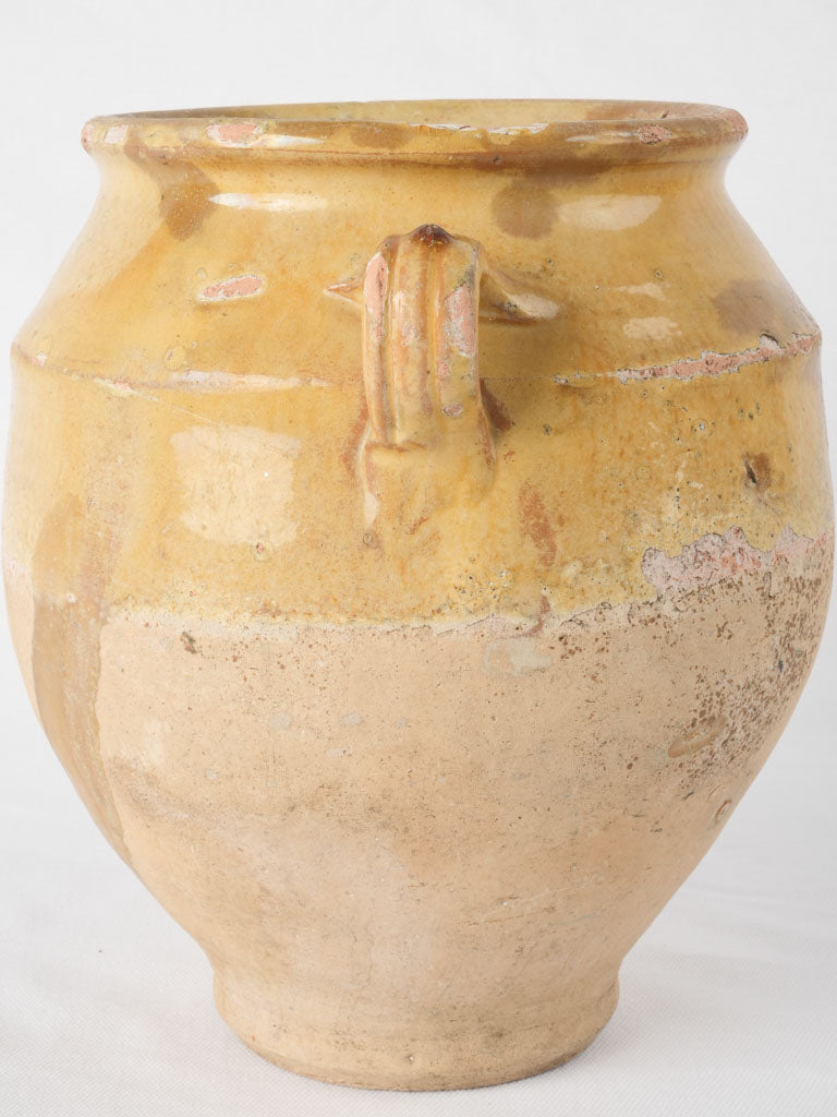 Rustic 19th-century stoneware confit pot