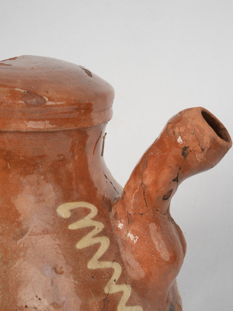 Antique practical fisherman's terracotta pitcher