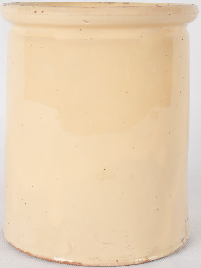 Elegant antique yellow-glazed confit pot