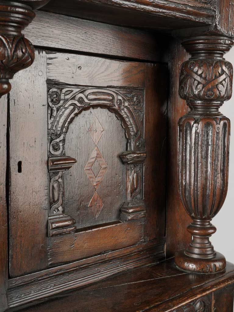 Rare antique Renaissance carved oak dresser
