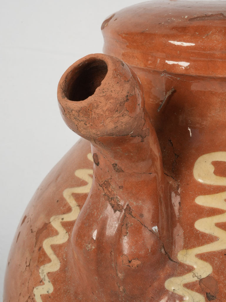 Vintage Val de Saône terracotta half lid