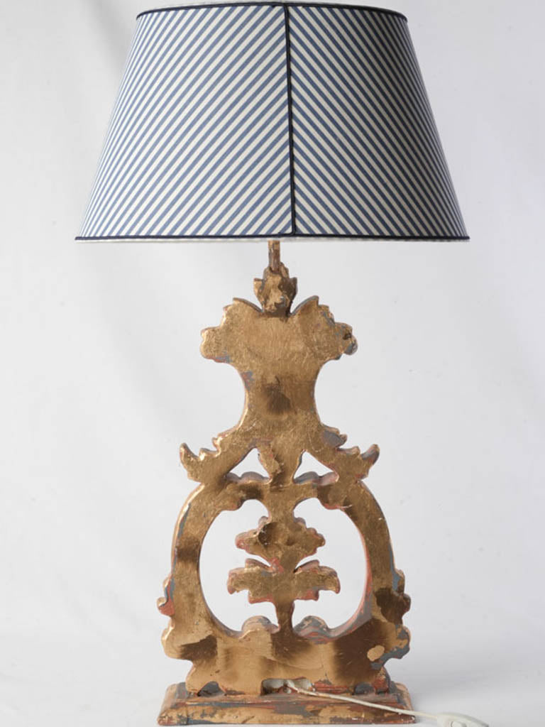 Classic blue striped shade lamp