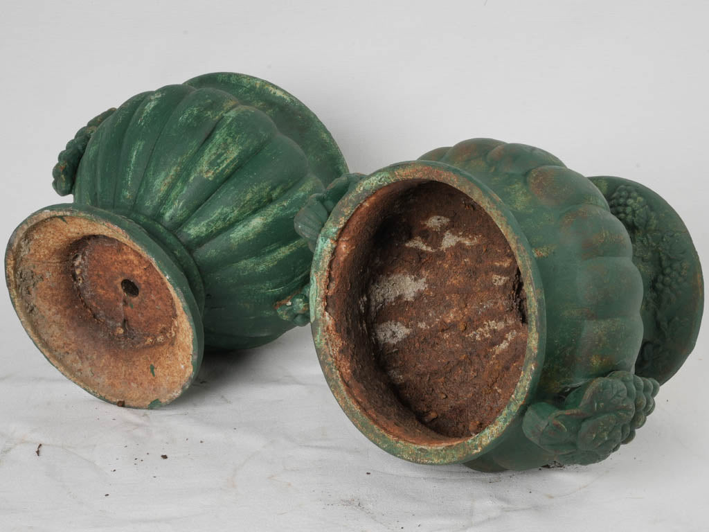 Unique antique patina finish planters