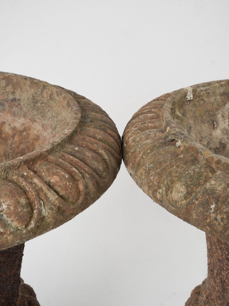 Distinctive gadrooned urns