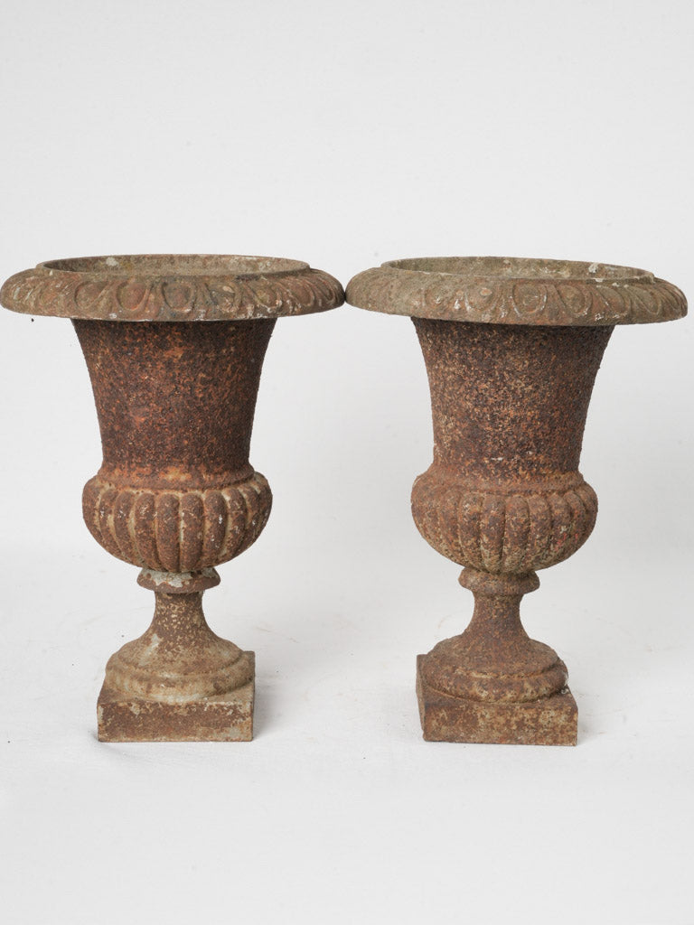 Rust patina classical urns