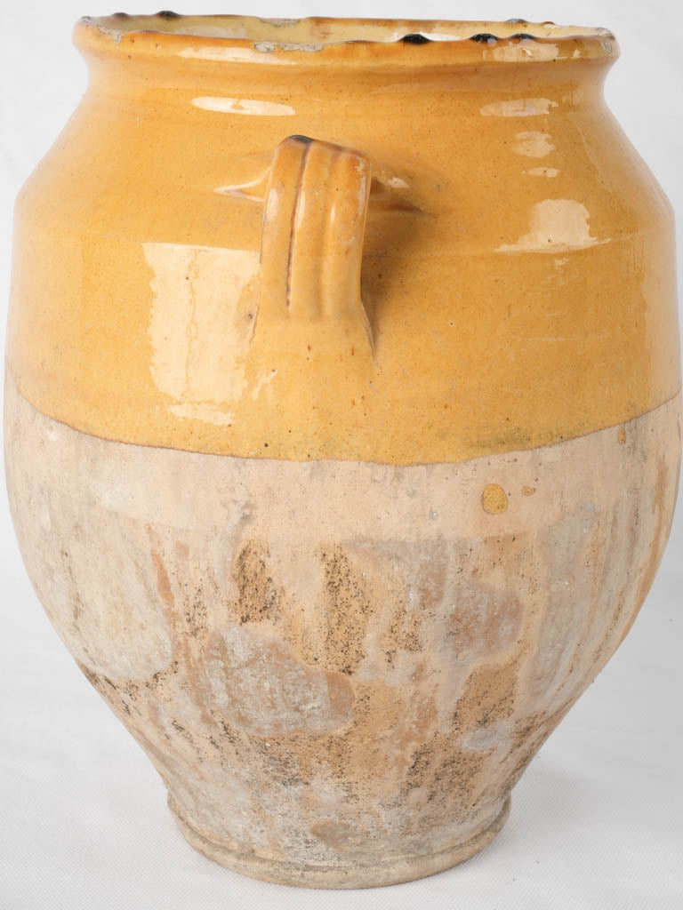Time-worn patinated confit pot France