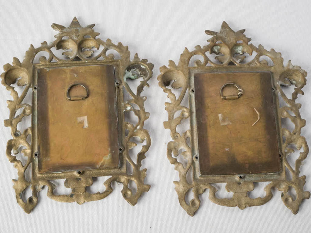 Warm patina bronze frame mirrors