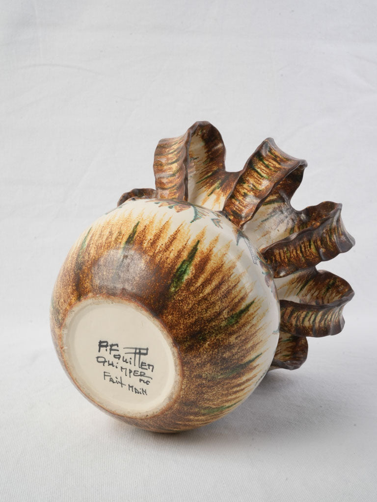 Warm cream glazebody art vase