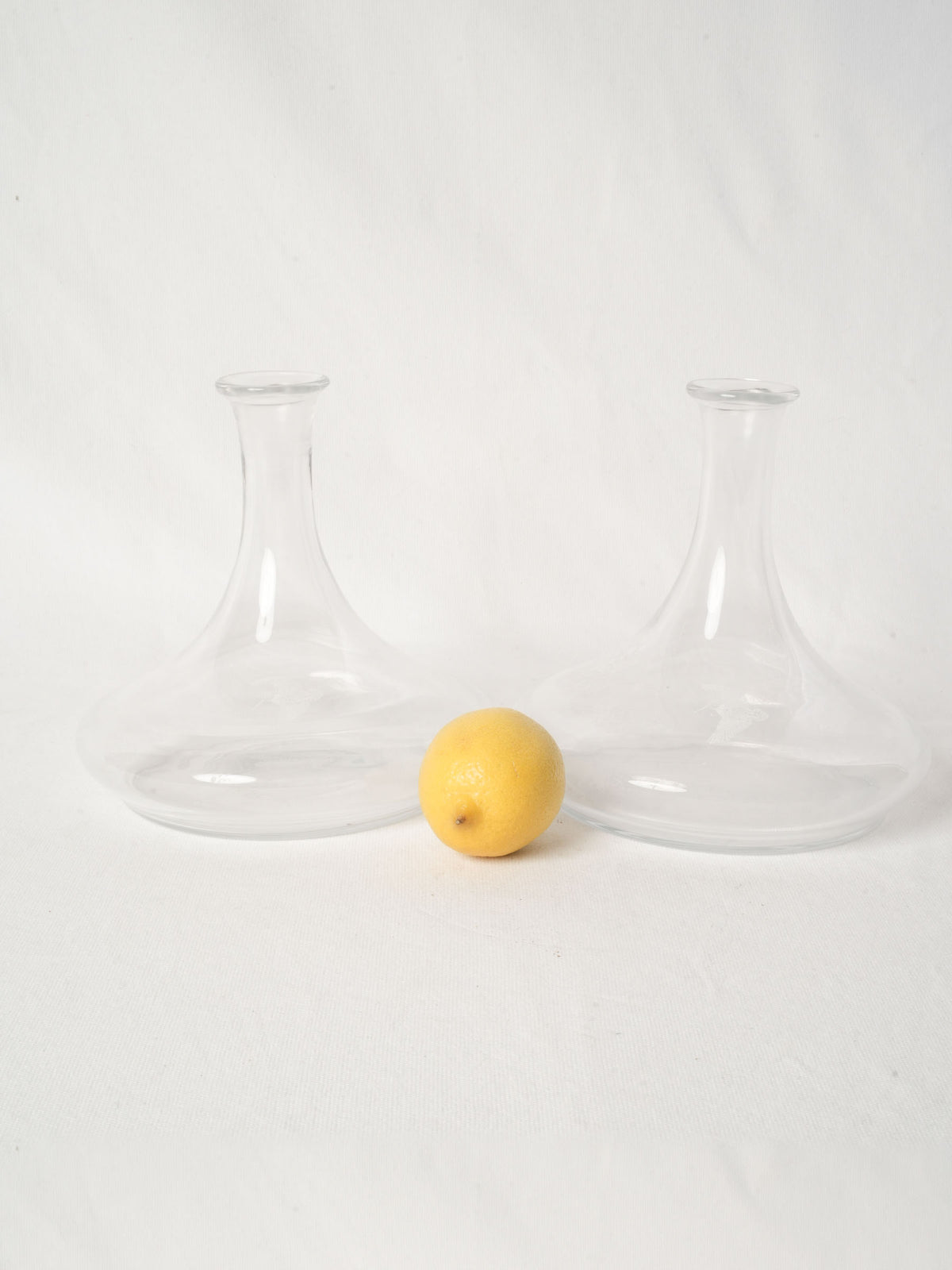 Pair of Vintage Domaine de la Mordorée Glass Carafes