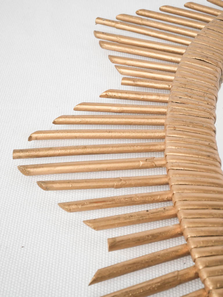 Hand-wrapped reeds wall mirror