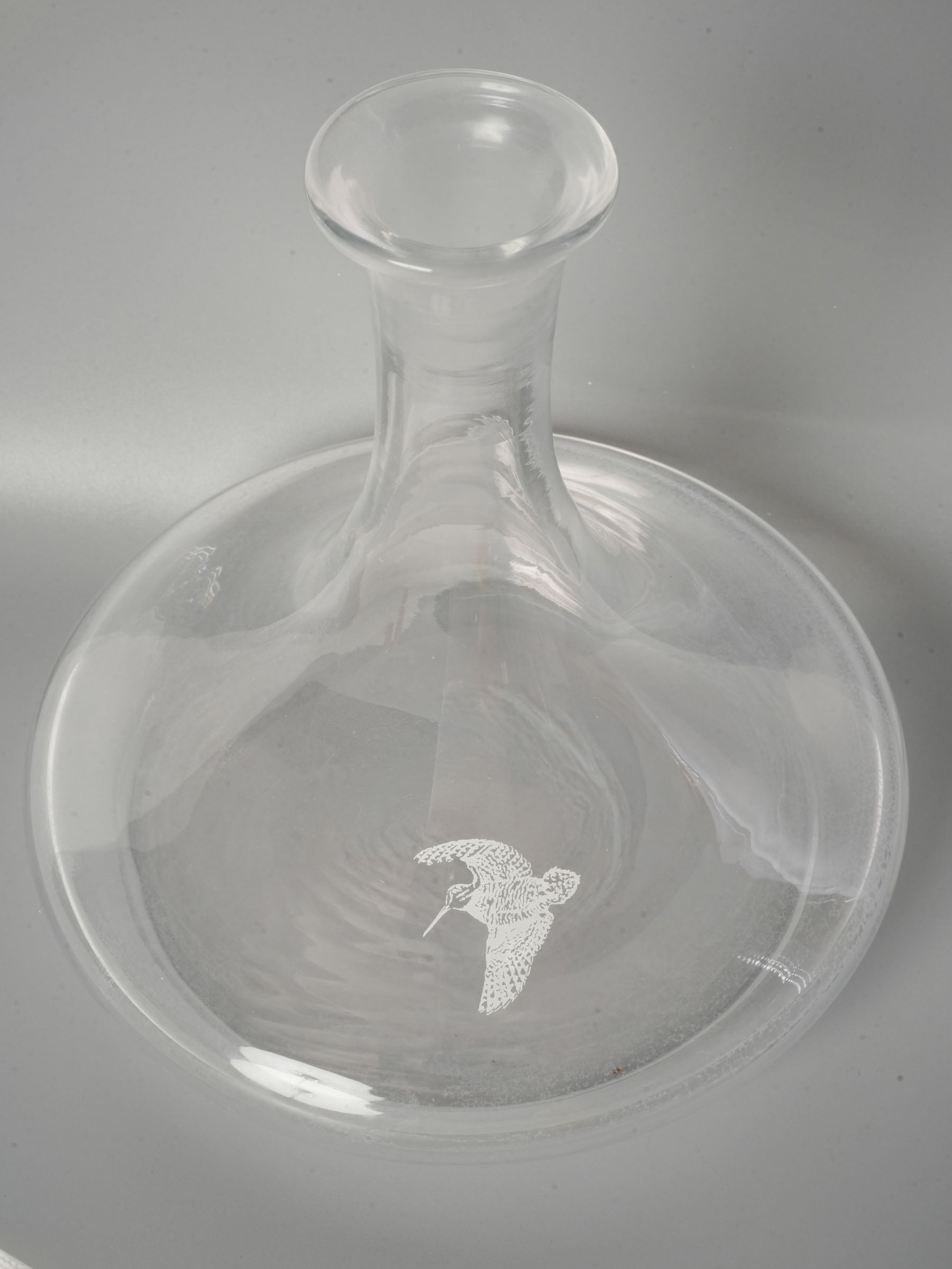 Pair of Vintage Domaine de la Mordorée Glass Carafes