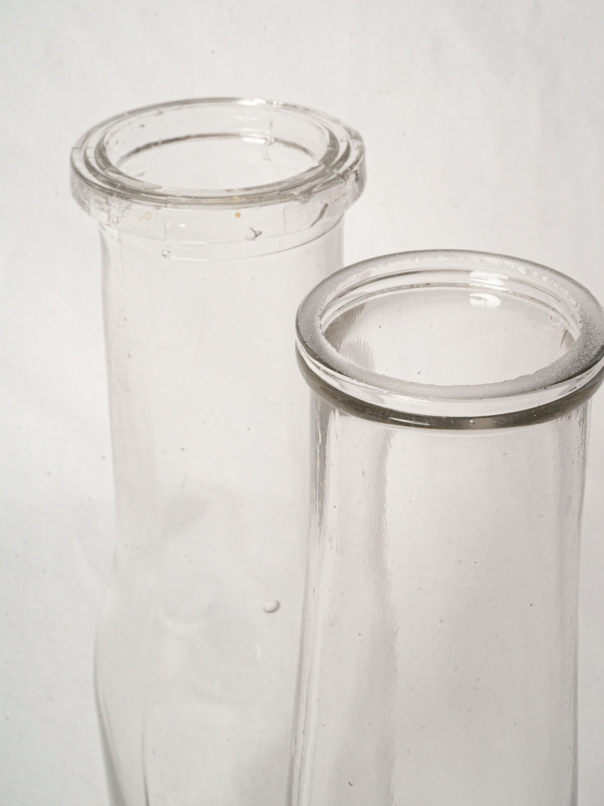 Pair of Vintage Clear Glass Carafes 9¾"