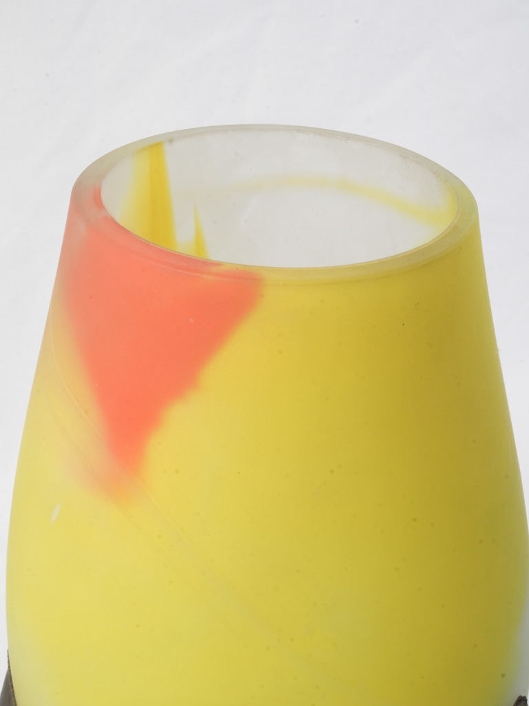 Opaque bronze glass paste vase