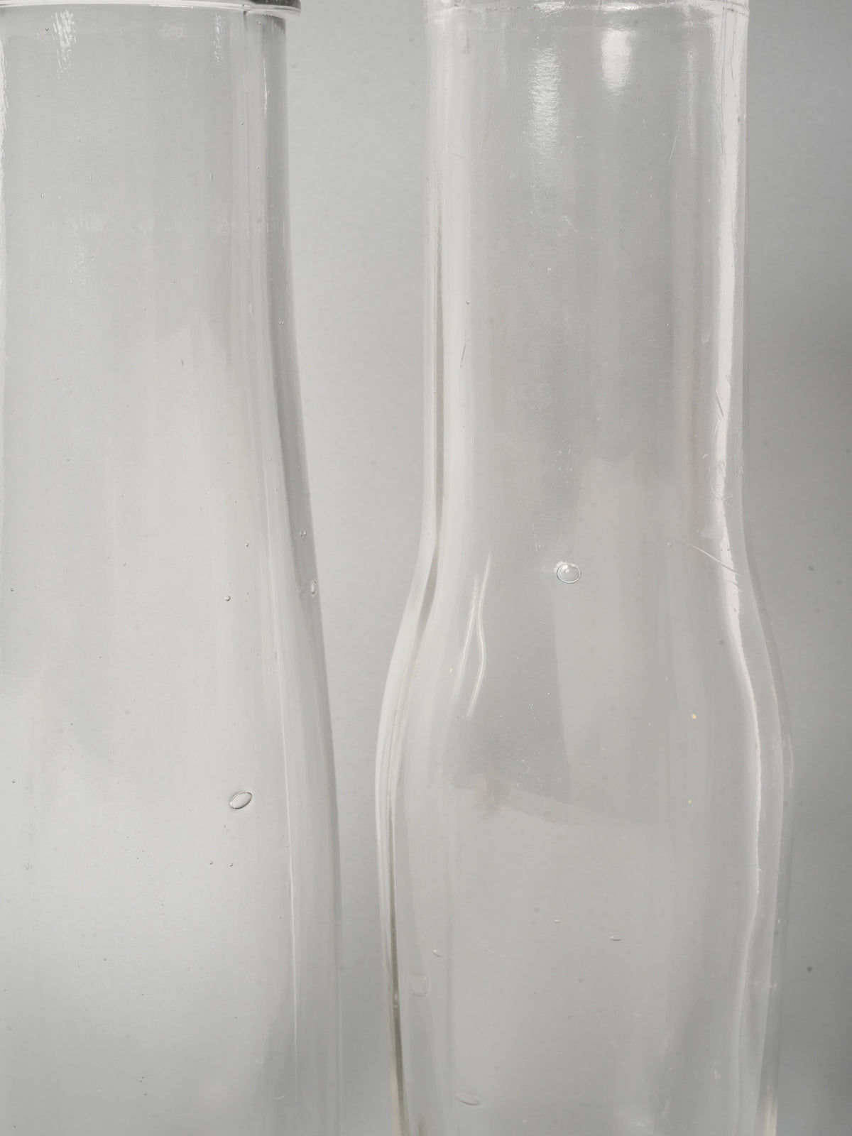 Pair of Vintage Clear Glass Carafes 9¾"