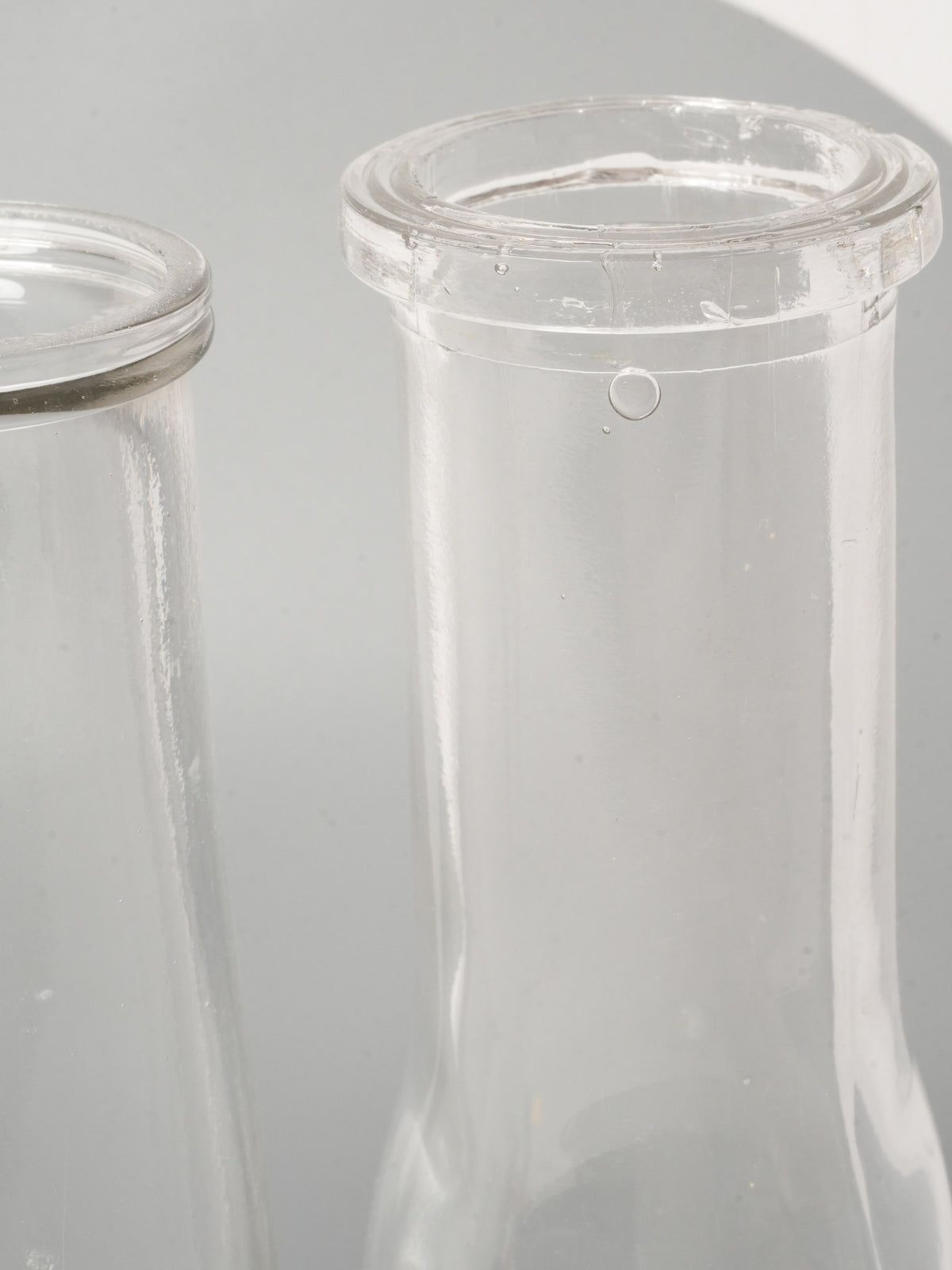 Pair of Vintage Clear Glass Carafes 9¾"