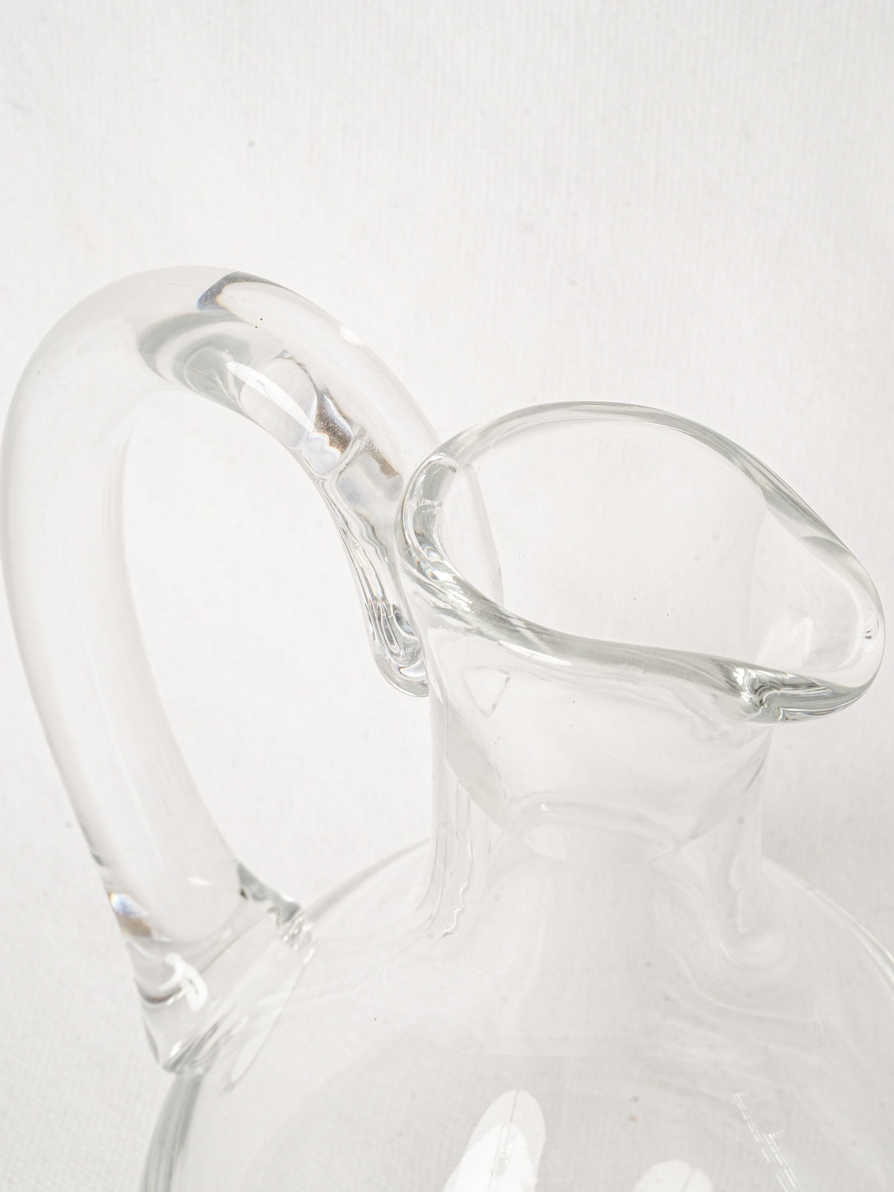 Vintage French Blown Glass Water Pitcher