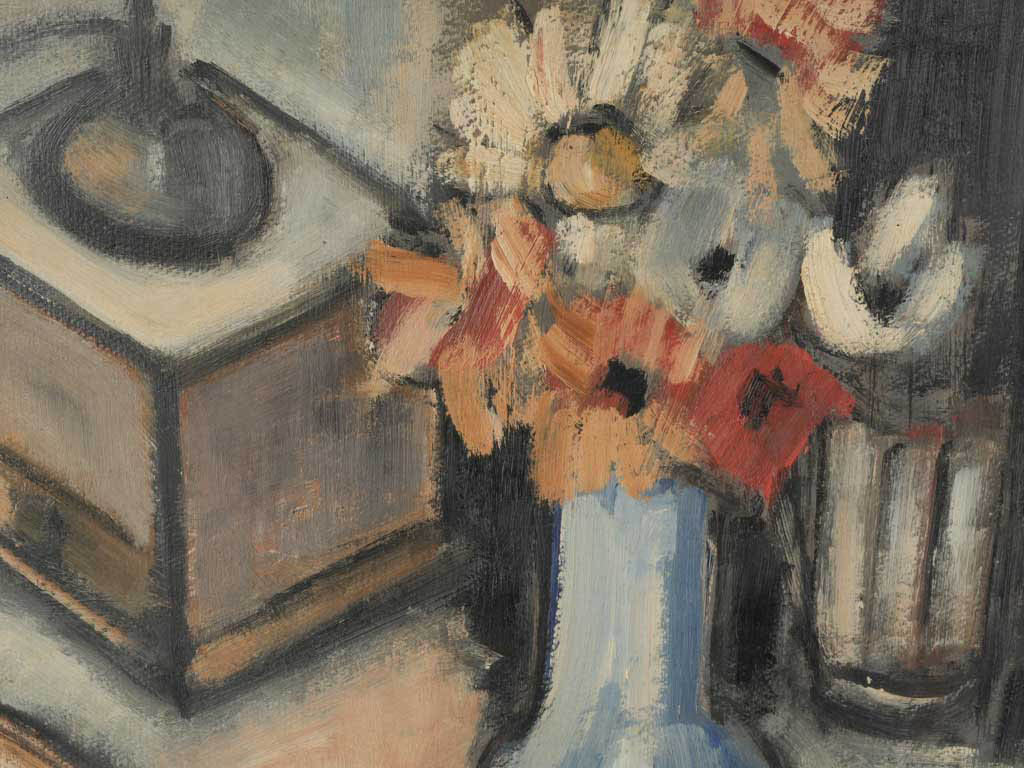 Terracotta pan floral design painting