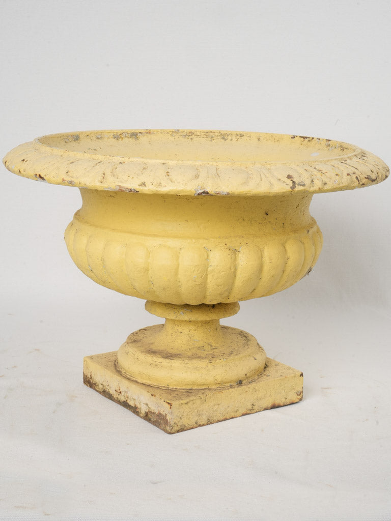 Timeless yellow cast-metal planter