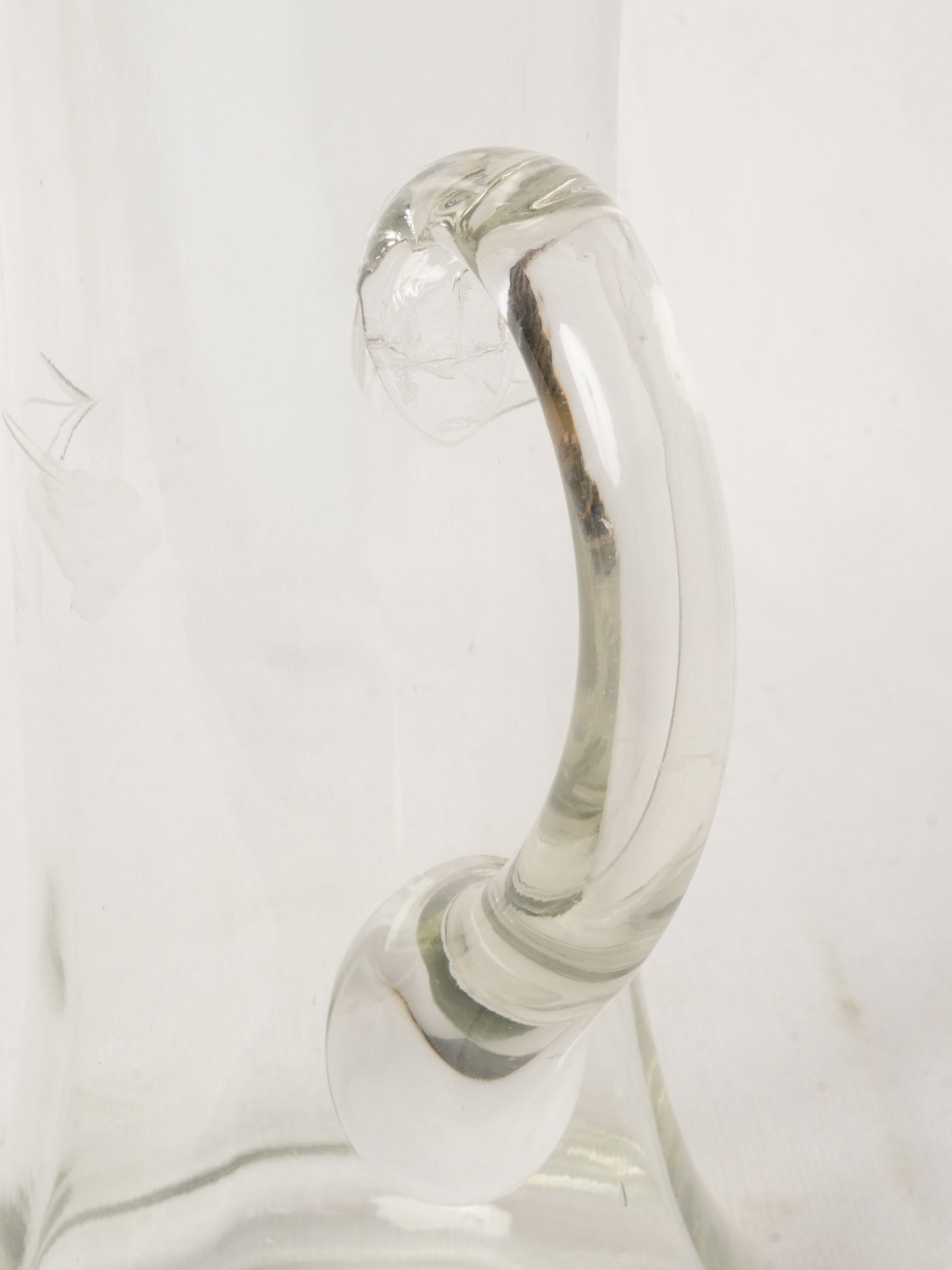 Antique French Blown Glass Cider Pitcher 11"