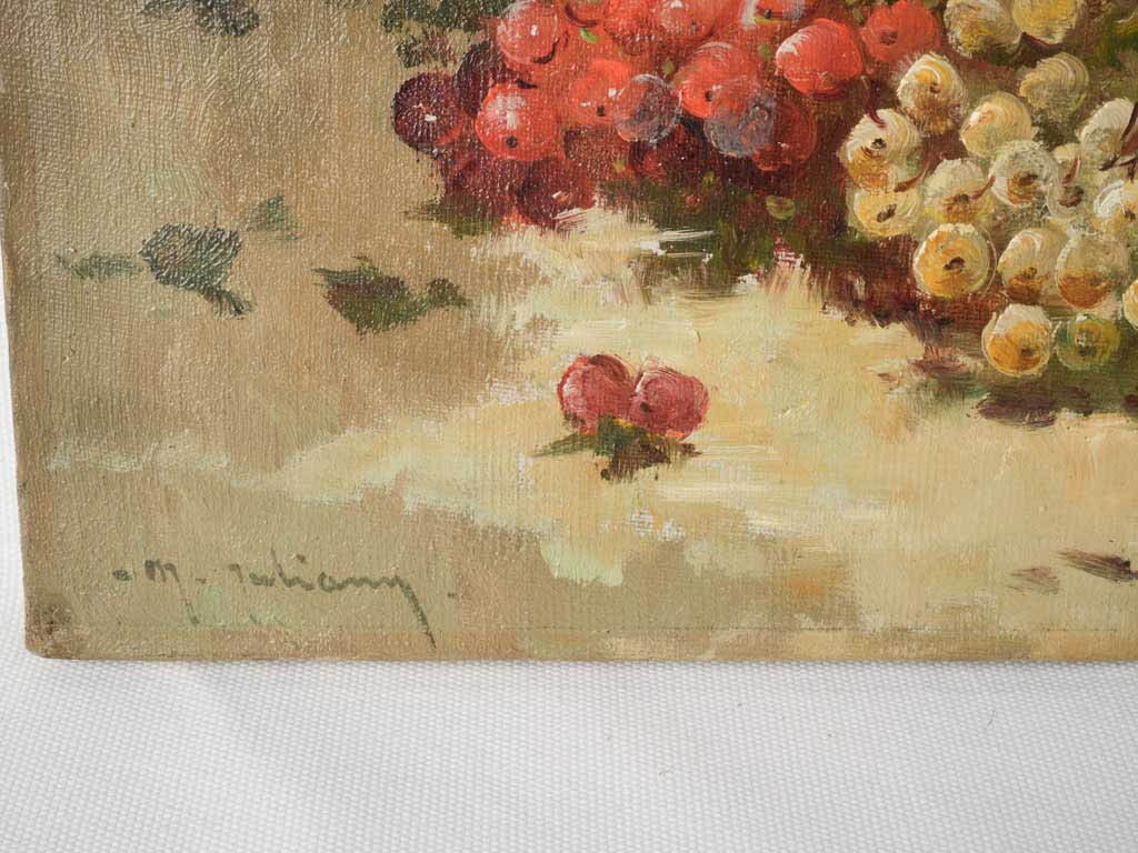 Textured translucent fruit painting.