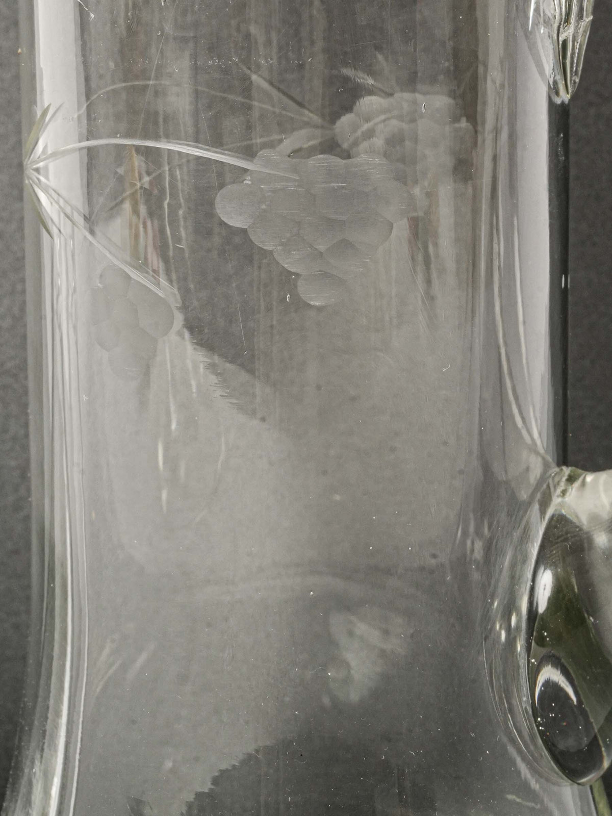 Antique French Blown Glass Cider Pitcher 11"
