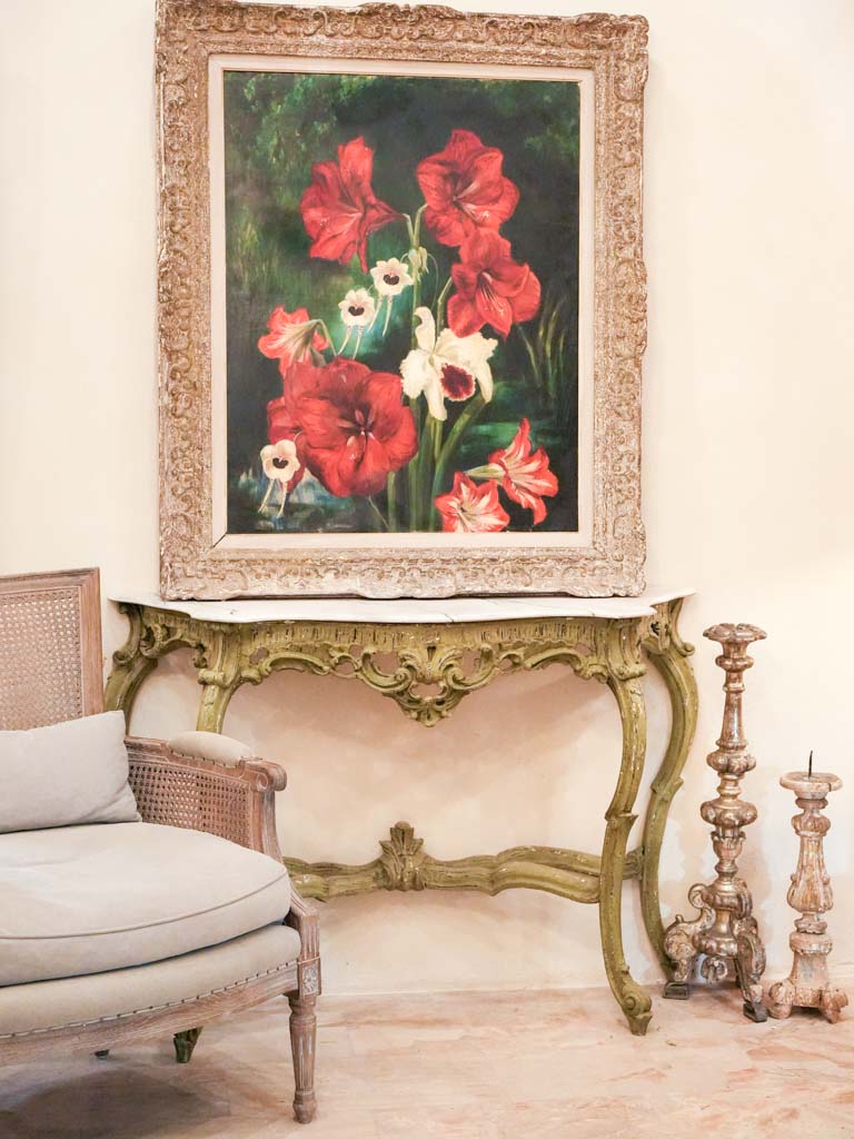 1960s vibrant floral artwork piece