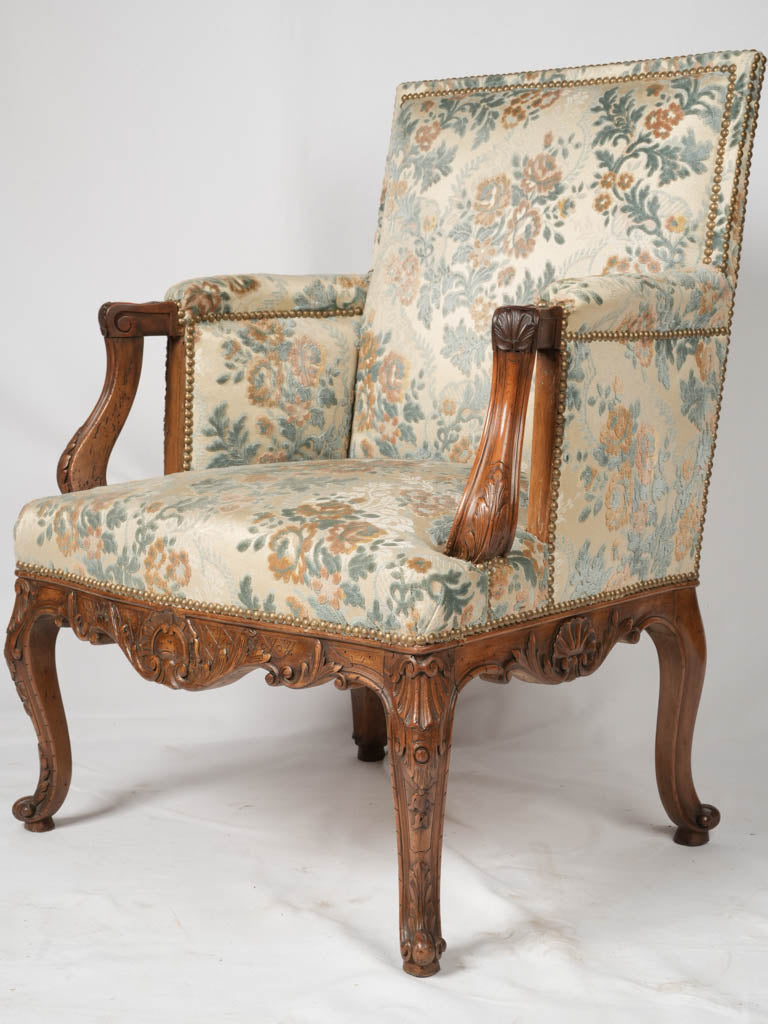 Elegant Regency period French walnut armchair