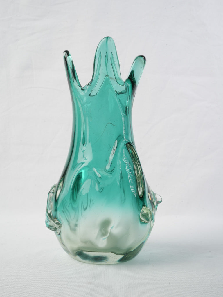 Bohemian sculptural studio glass vase