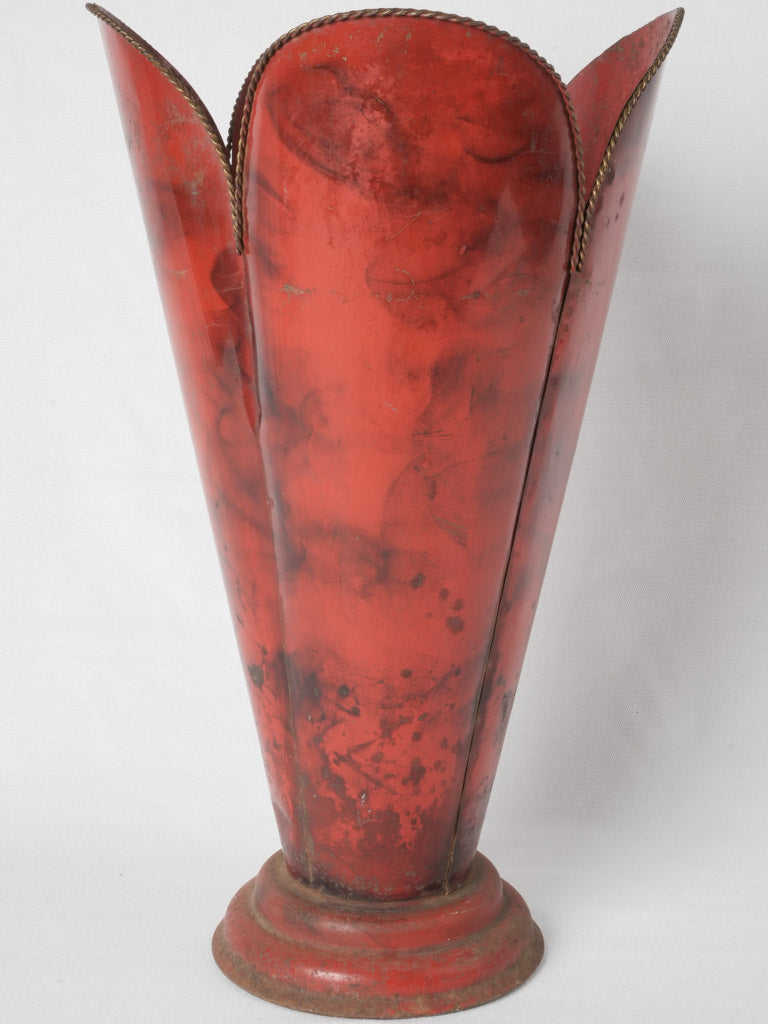Vintage Parisian twisted metal umbrella stand