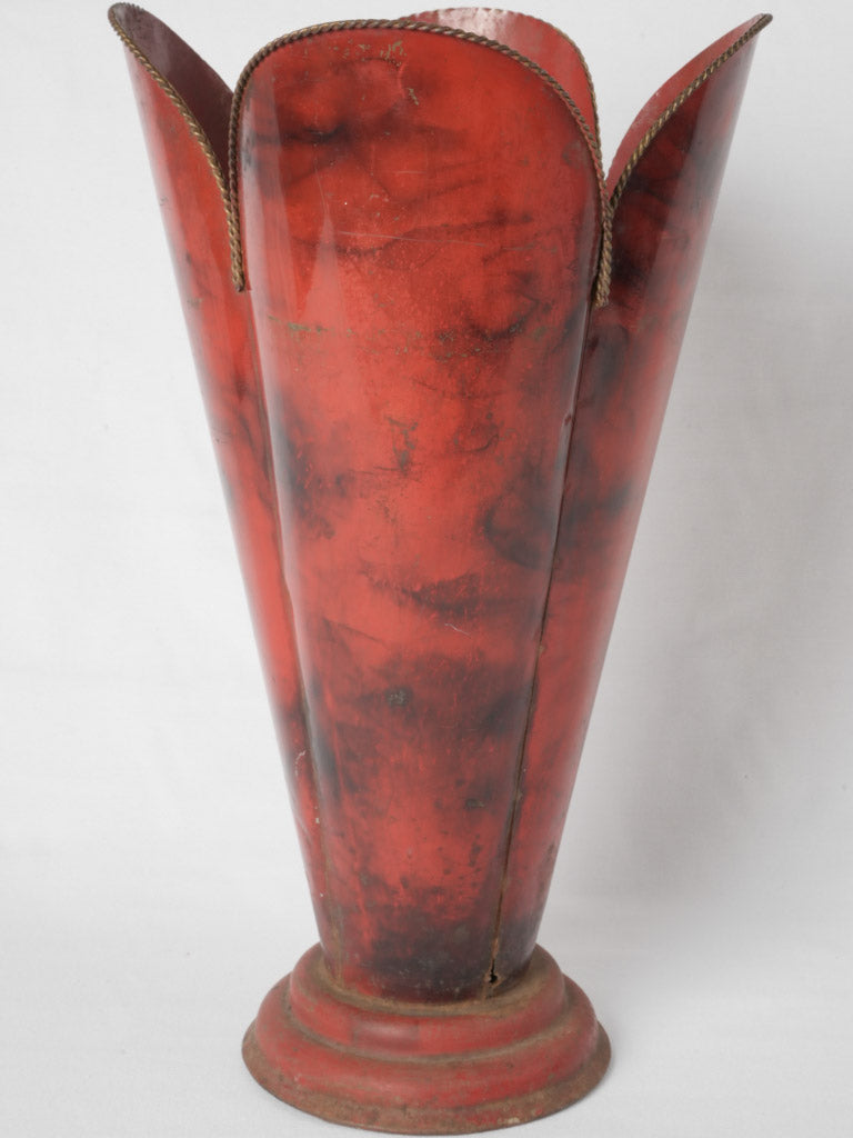 Charming red tulip shaped umbrella stand