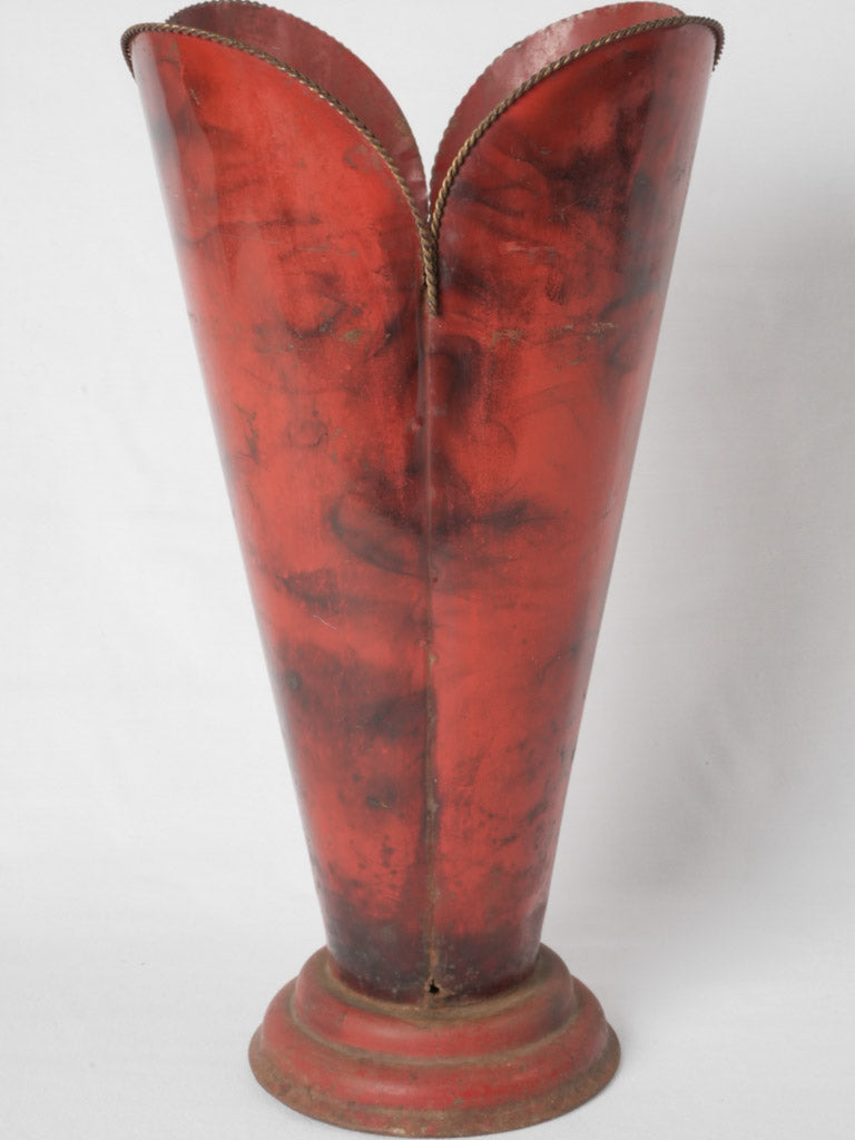 Distinctive polychrome metal tulip umbrella stand