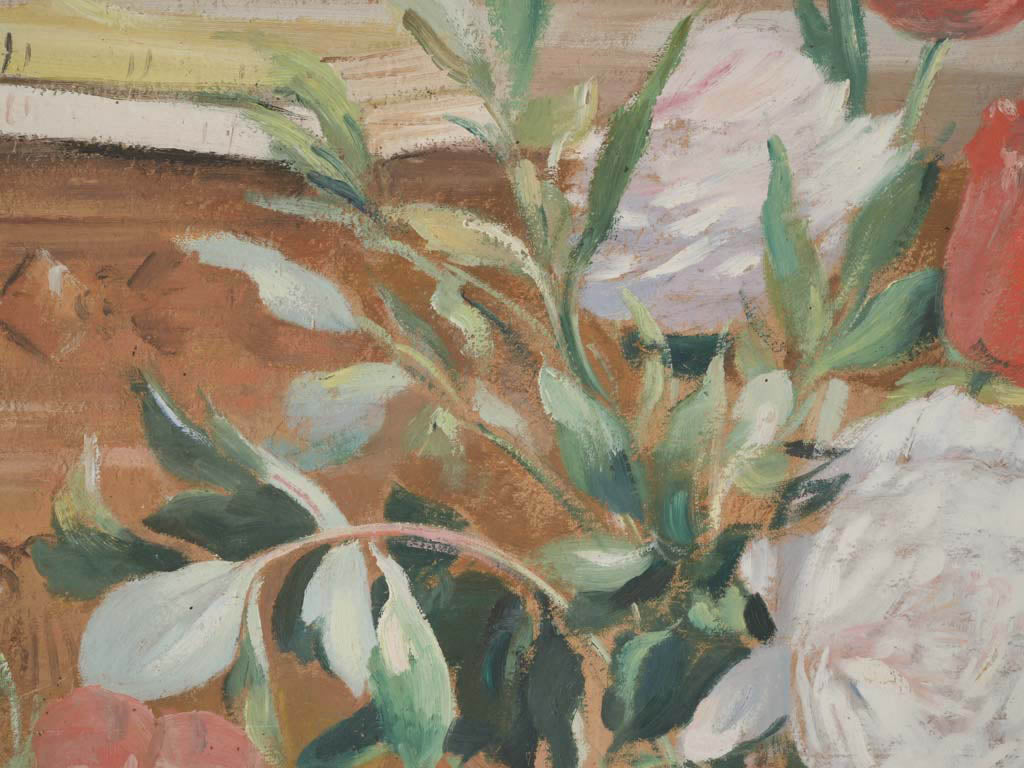 Colorful tulip bouquet oil canvas