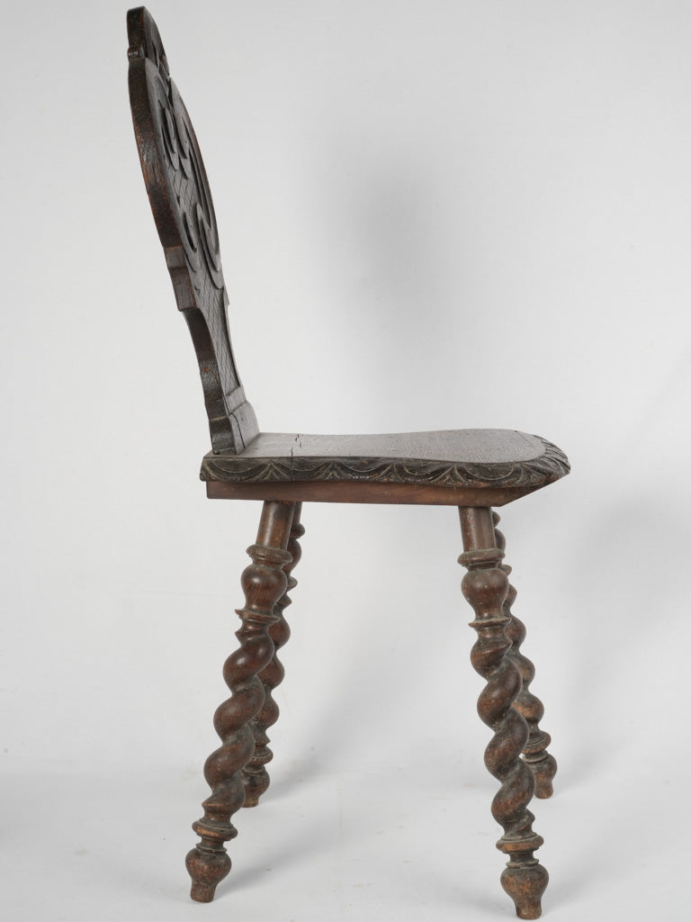 Cozy vintage alpine wood armchair