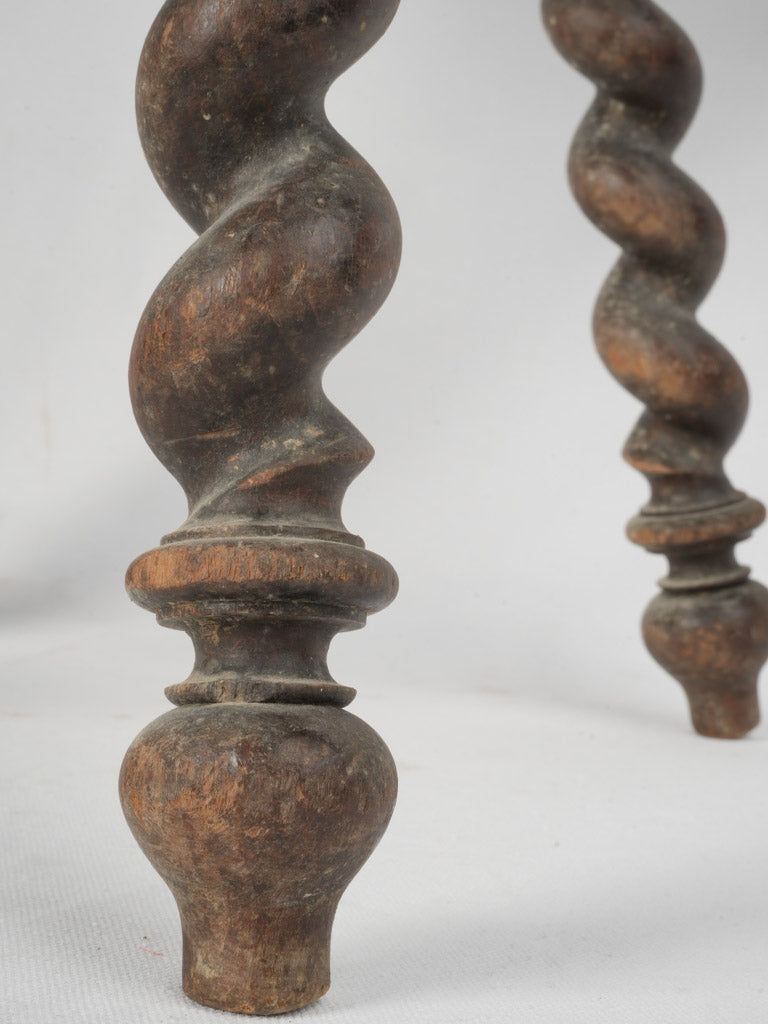 Rustic late 19th century spiral-leg chair