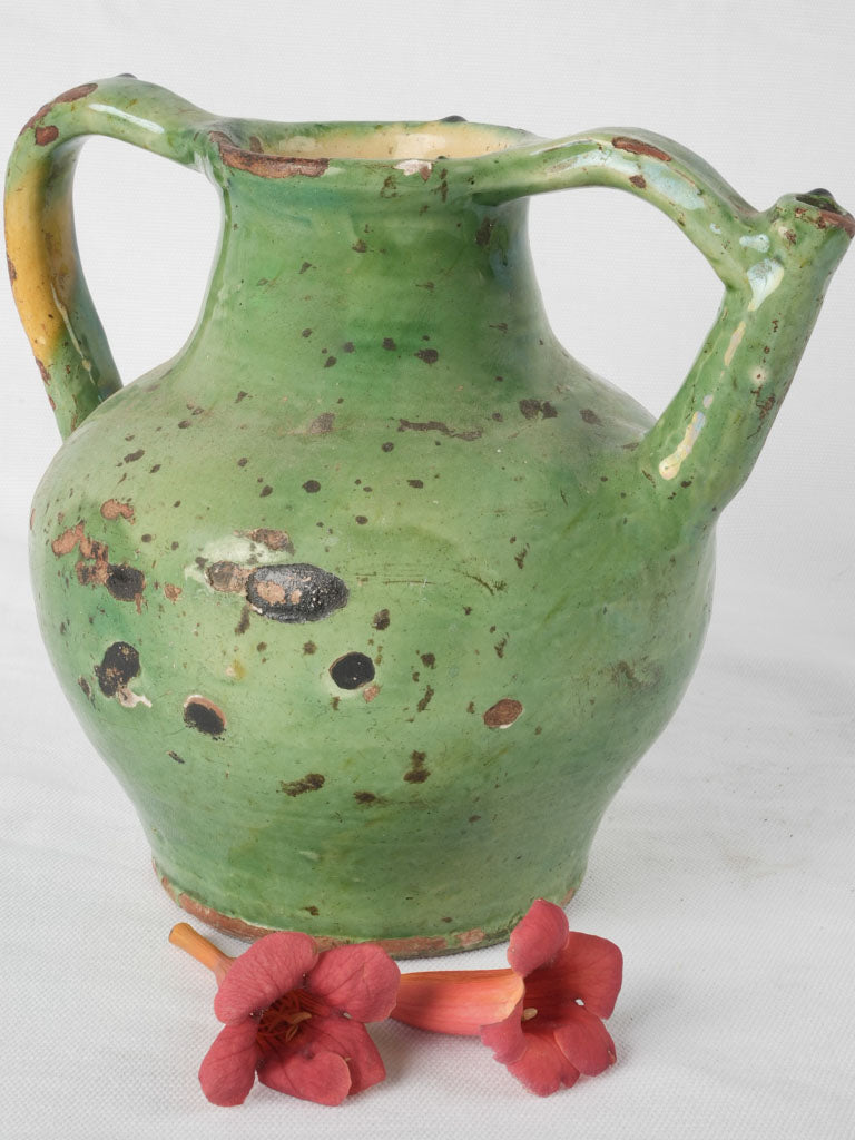 Green Antique French Orjol Cruche - Small 8¼"