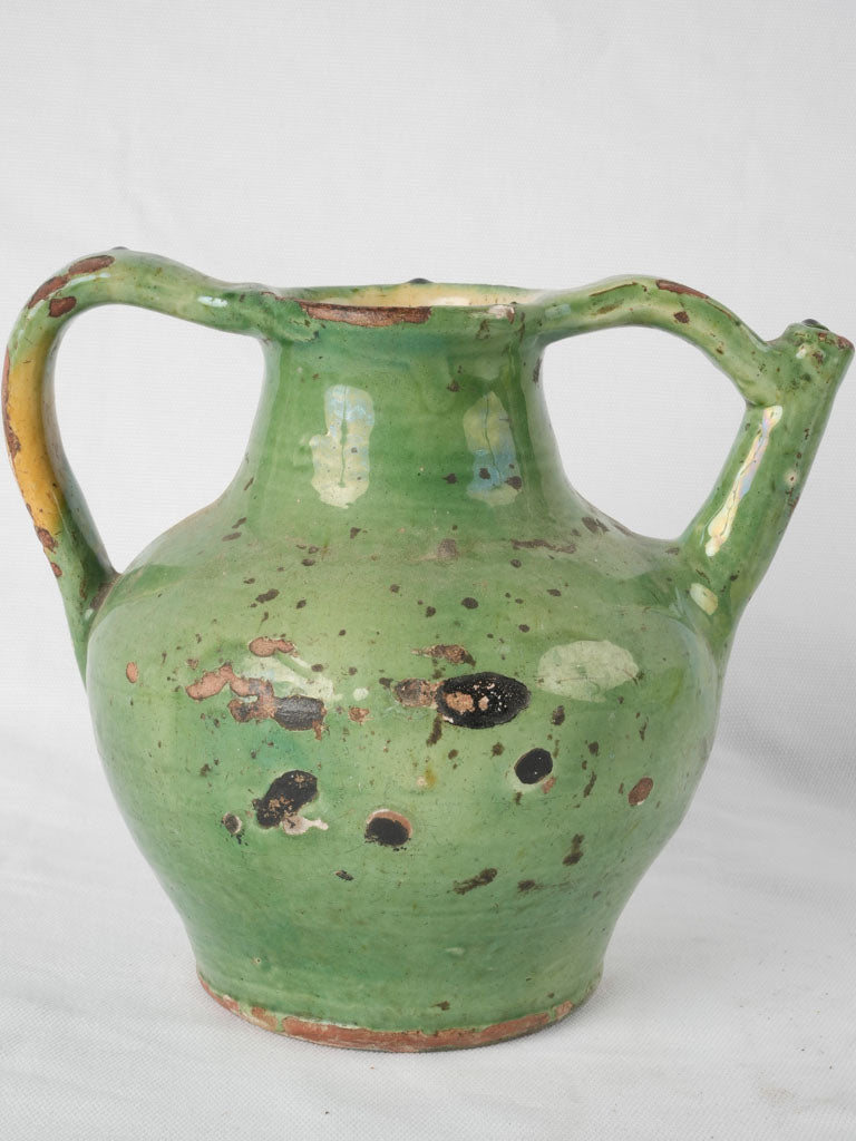 Green Antique French Orjol Cruche - Small 8¼"
