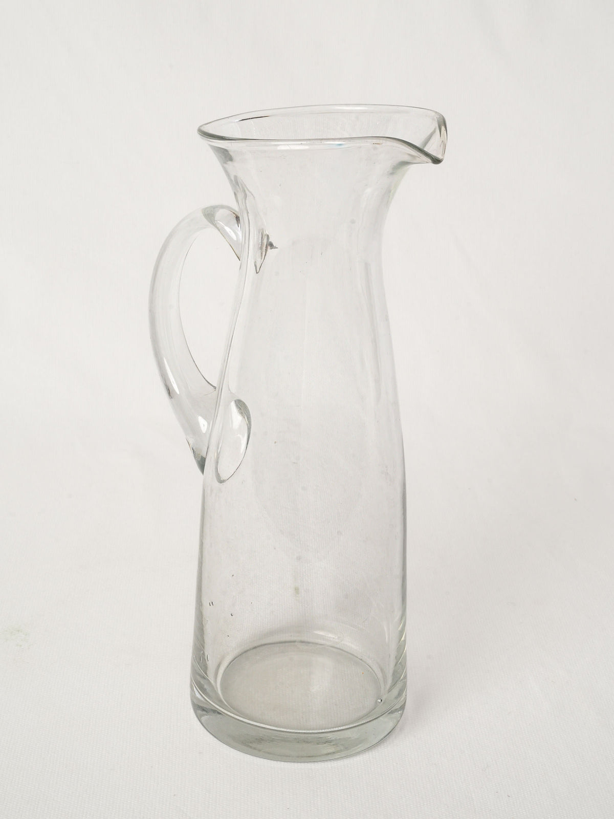 Antique French Blown Glass Cider Pitcher 11"