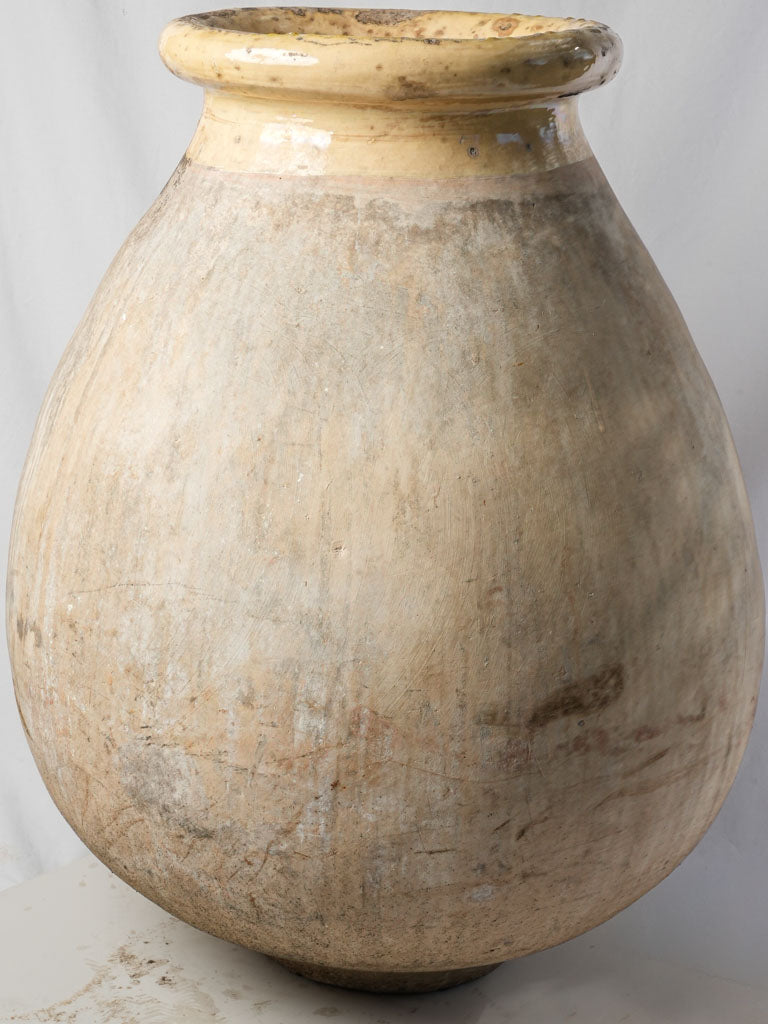 Antique French olive oil jar