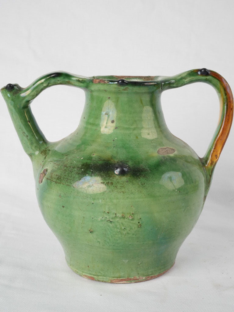 Green Antique French Orjol Cruche - Small 8¼"