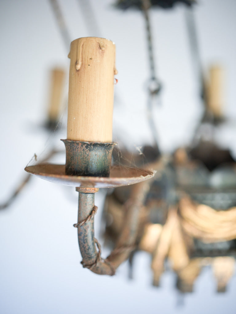 Classic Provencal gilded iron ceiling light