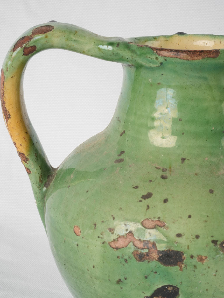 Green Antique French Orjol Cruche - Small 8¼"