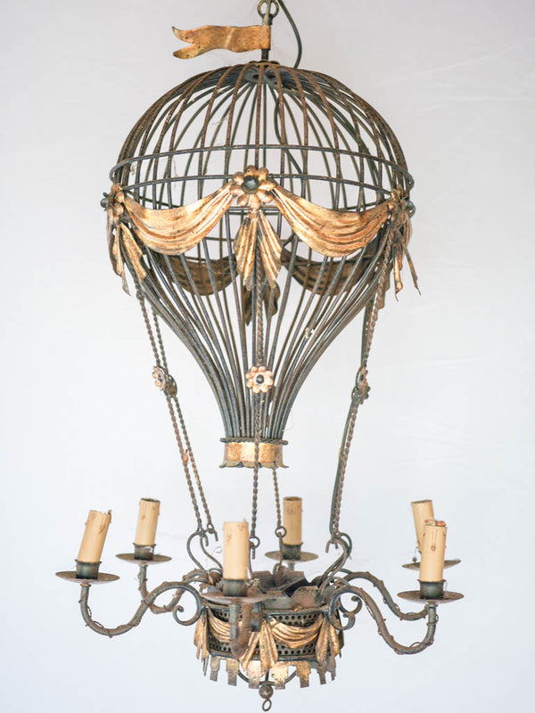 Elegant 19th-century gilded Montgolfier chandelier