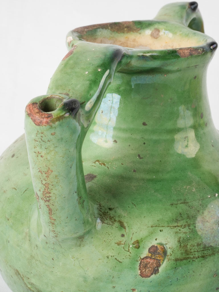 Green Antique French Orjol Cruche - Small 8¼"