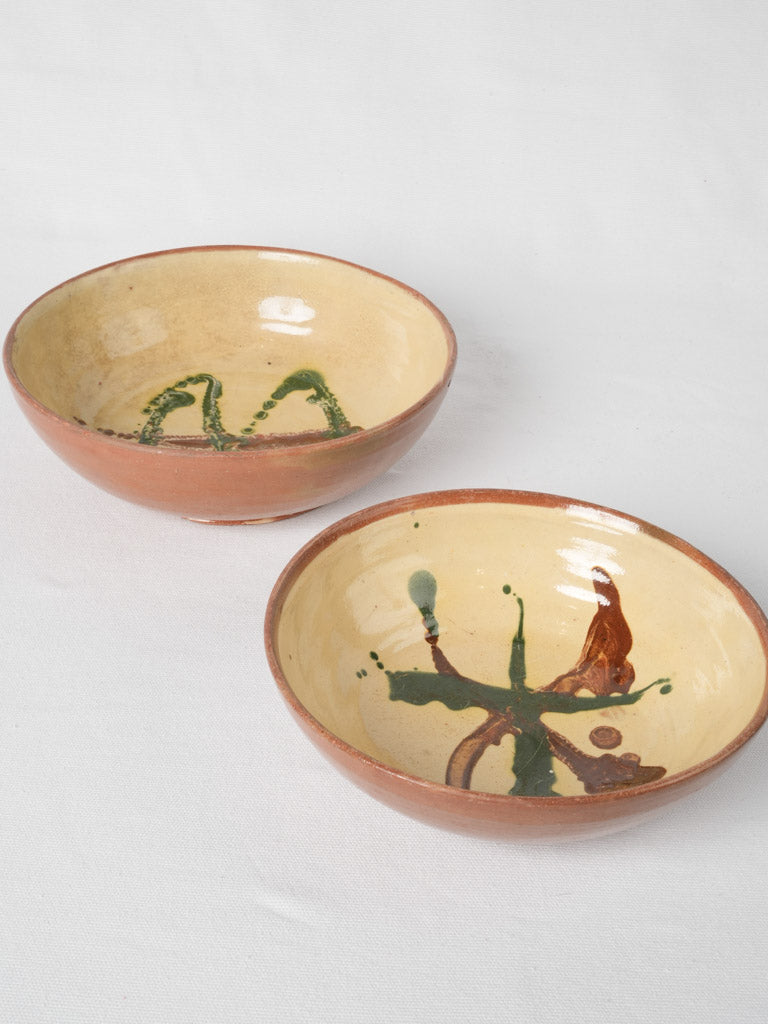 Artisanal colorful terracotta pottery set