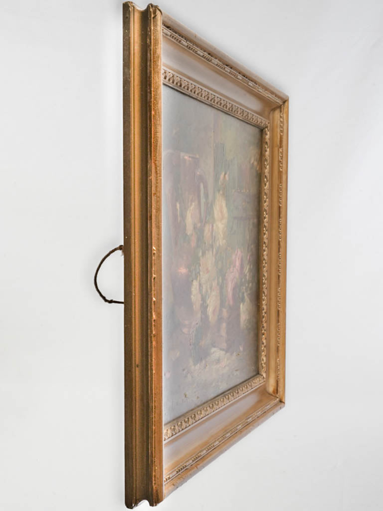 Vintage textured canvas art piece