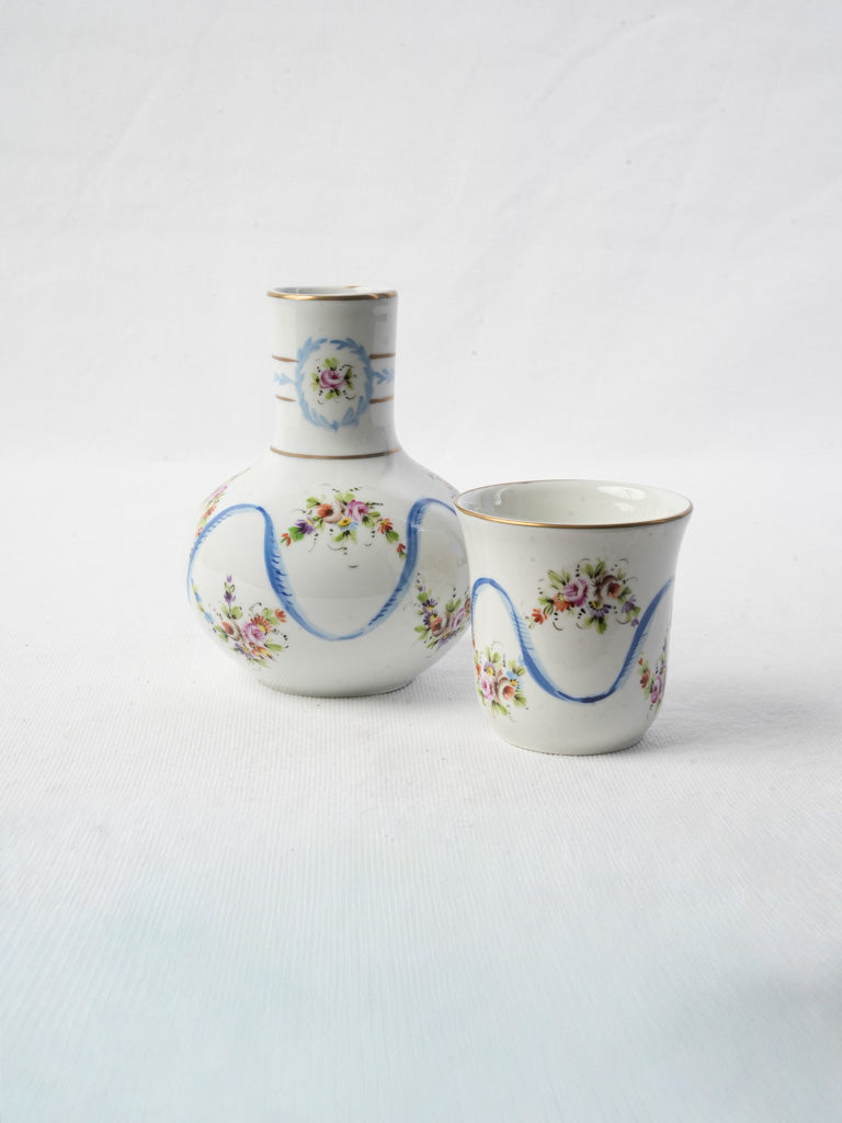 Vintage hand-painted faience water set
